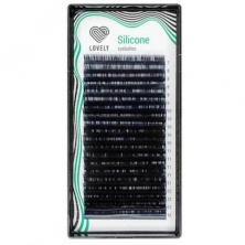 Ресницы чёрные 0,10 D изгиб 12мм 20 линий серия "Silicone" Lovely