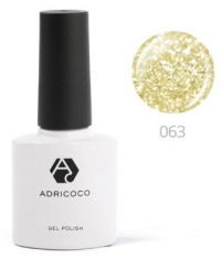 Гель-лак №063 мерцающий золотой 8мл ADRICOCO