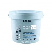 Обесцвечивающая пудра для волос Kapous «Blond Bar» Bleaching Powder Protect Complex 9+ 500 гр